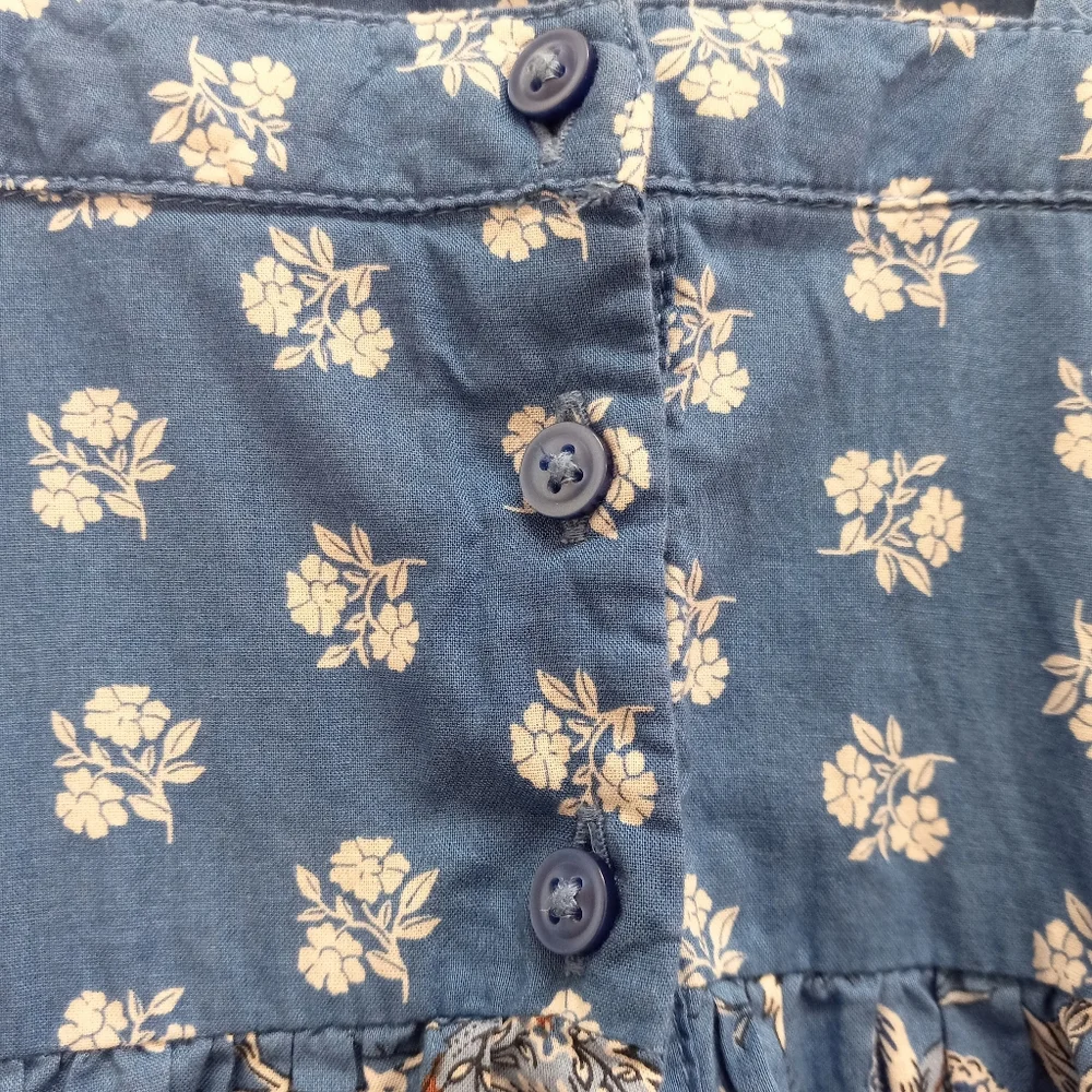 Janie And Jack Mixed Paisley Floral Maxi Dress Size 5 Blue Brown Tiered Summer - Picture 9 of 14